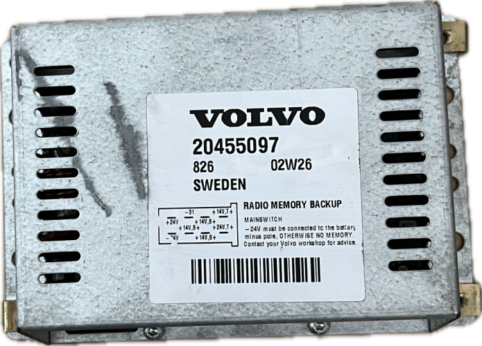 VOLVO FL RÁDIO ZESILOVAČ, RADIO MEMORY BACKUP 20455097