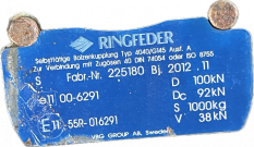 MAN TGL ZADNÍ PŘÍČKA SE ZÁVĚSEM RINGFEDER 4040/G145, 10070593E, 81.41250-5179