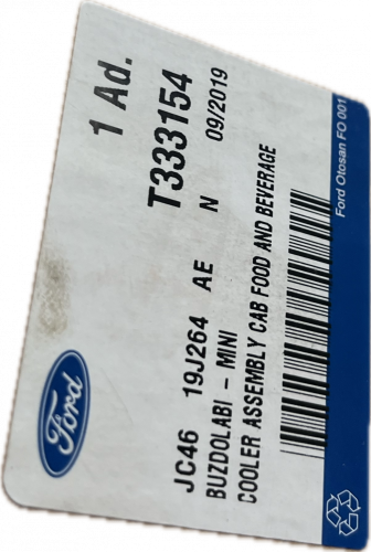 FORD COOLER ASSEMBLY CAB FOOD AND BEVERAGE, REFRIGERATOR - MINI, BUZDOLABI - MINI T333154, JC46-19J264-AD – JC4619J264AE – T333154 – JC46-19J264-AE