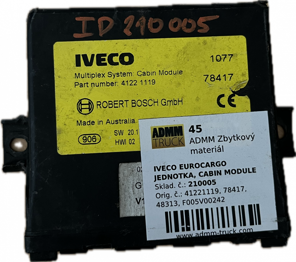 IVECO EUROCARGO JEDNOTKA, KABINA MODUL 41221119, 78417, 48313, F005V00242