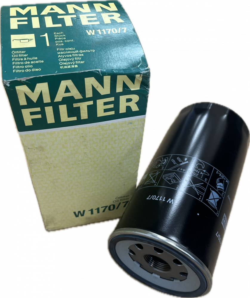 MANN FILTER IVECO, RENAULT BUS (IRISBUS/RVI), IVECO BUS OLEJOVÝ FILTR W 1170/7, 50 01858 099, 50 01863 139, 2992544, 500086364, 504026056, 5802037413,